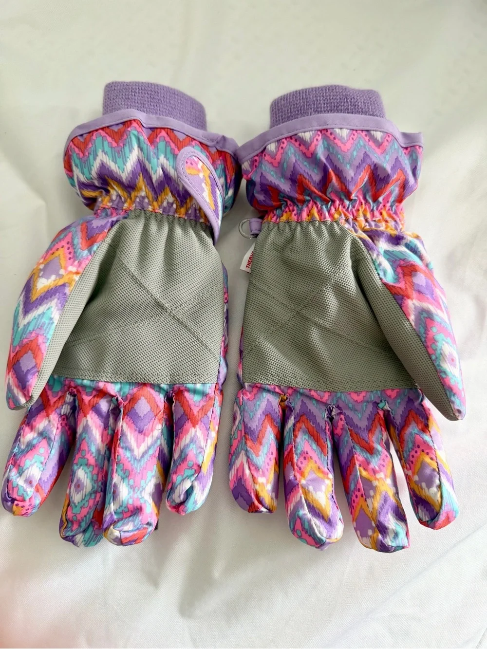 The Children's Place Purple Multicolor Chevron Kids Ski Gloves